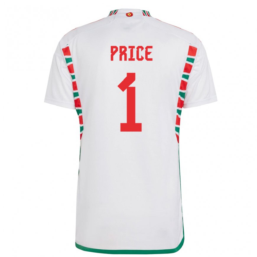 Kandiny Niño Camiseta Gales Jo Price #1 Blanco 2ª Equipación 22-24 La Camisa Chile