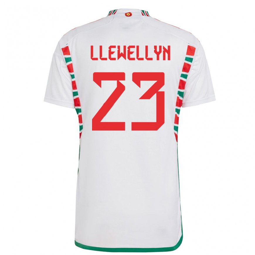 Kandiny Niño Camiseta Gales Ffion Llewellyn #23 Blanco 2ª Equipación 22-24 La Camisa Chile