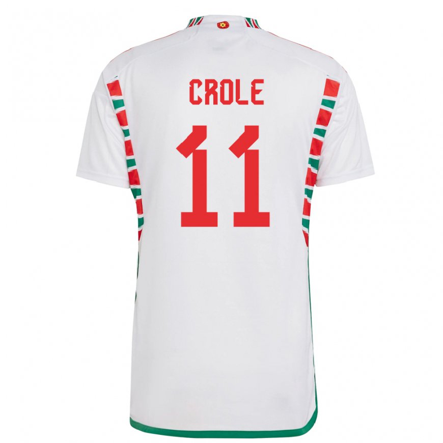 Kandiny Niño Camiseta Gales James Crole #11 Blanco 2ª Equipación 22-24 La Camisa Chile