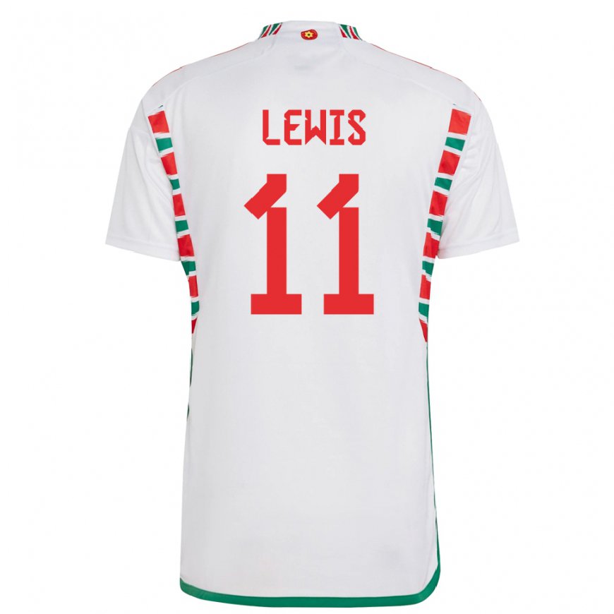 Kandiny Niño Camiseta Gales Sonny Lewis #11 Blanco 2ª Equipación 22-24 La Camisa Chile