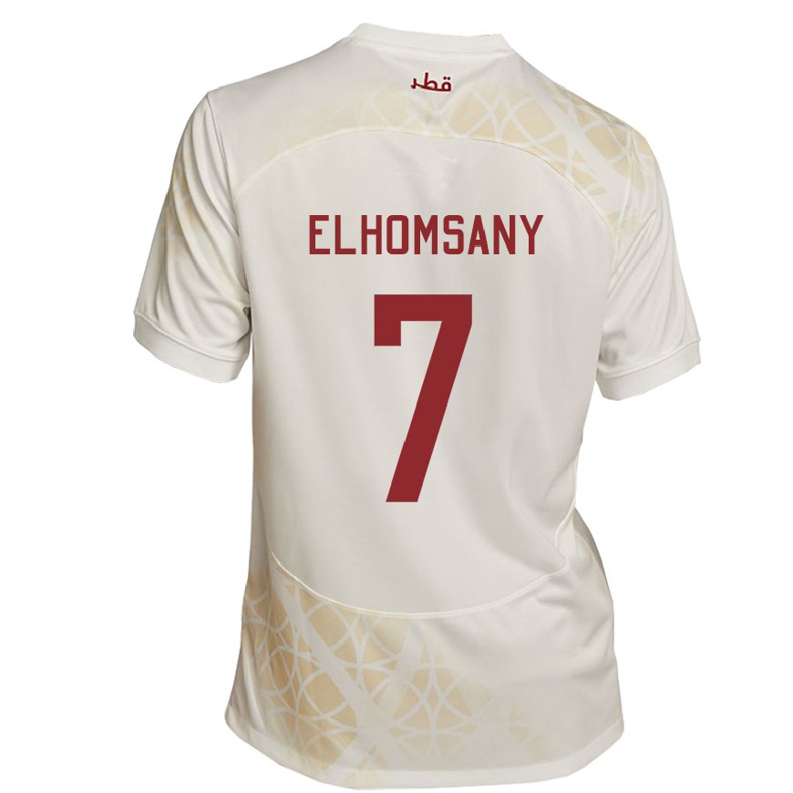 Kandiny Niño Camiseta Catar Yasmeen Elhomsany #7 Beis Dorado 2ª Equipación 22-24 La Camisa Chile