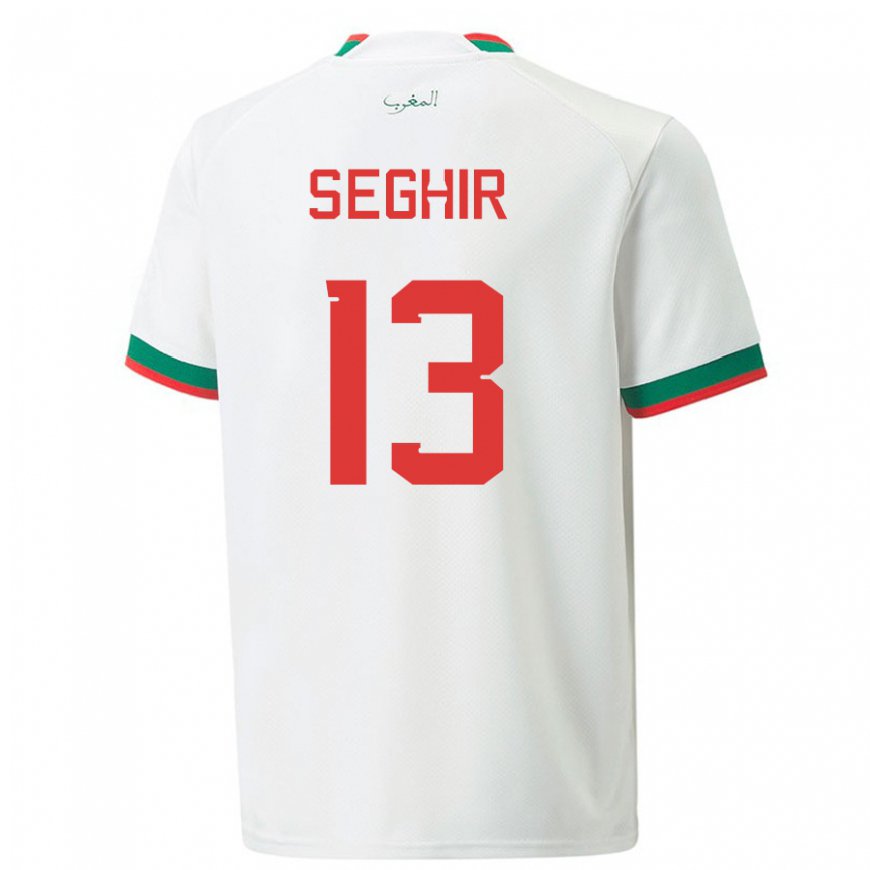 Kandiny Niño Camiseta Marruecos Sabah Seghir #13 Blanco 2ª Equipación 22-24 La Camisa Chile
