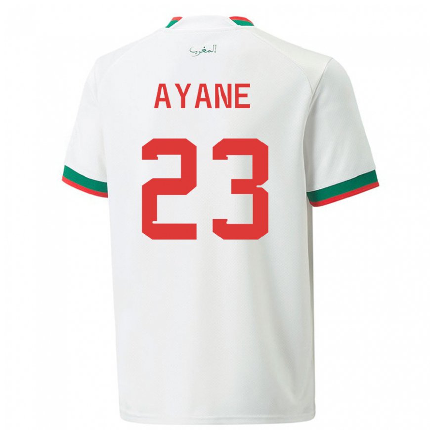 Kandiny Niño Camiseta Marruecos Rosella Ayane #23 Blanco 2ª Equipación 22-24 La Camisa Chile