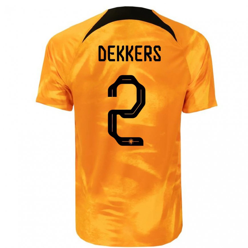 Kandiny Hombre Camiseta Países Bajos Sem Dekkers #2 Naranja Láser 1ª Equipación 22-24 La Camisa Chile
