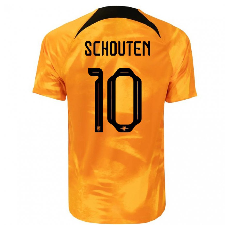 Kandiny Hombre Camiseta Países Bajos Lewis Schouten #10 Naranja Láser 1ª Equipación 22-24 La Camisa Chile