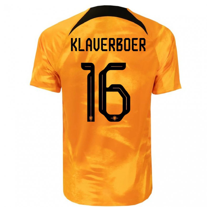Kandiny Hombre Camiseta Países Bajos Bernt Klaverboer #16 Naranja Láser 1ª Equipación 22-24 La Camisa Chile