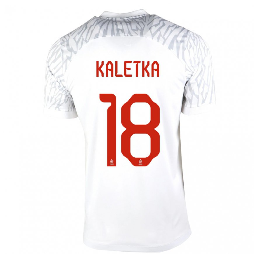 Kandiny Hombre Camiseta Polonia Nikol Kaletka #18 Blanco 1ª Equipación 22-24 La Camisa Chile