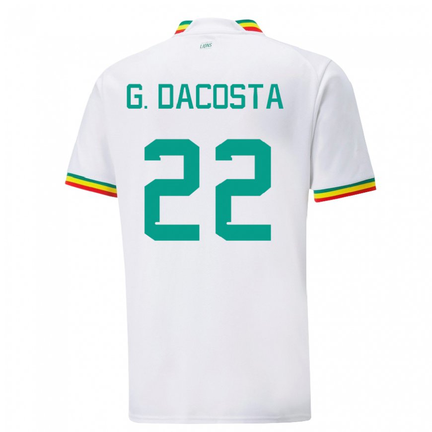 Kandiny Hombre Camiseta Senegal Gladys Irene Dacosta #22 Blanco 1ª Equipación 22-24 La Camisa Chile