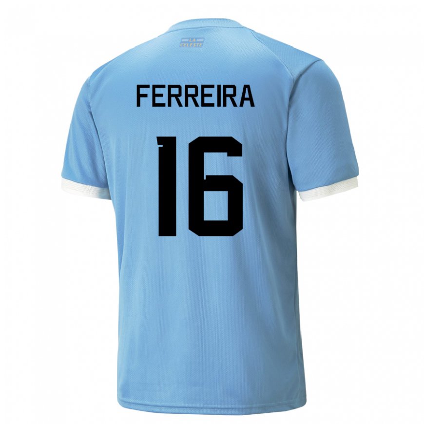 Kandiny Hombre Camiseta Uruguay Joaquin Ferreira #16 Azul 1ª Equipación 22-24 La Camisa Chile