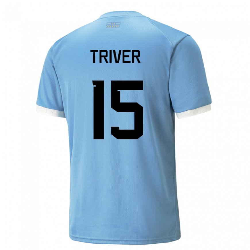 Kandiny Hombre Camiseta Uruguay Francisco Triver #15 Azul 1ª Equipación 22-24 La Camisa Chile