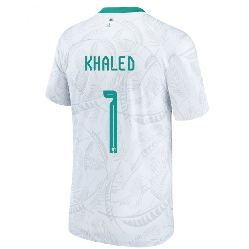 Kandiny Hombre Camiseta Arabia Saudita Sarah Khaled #1 Blanco 1ª Equipación 22-24 La Camisa Chile