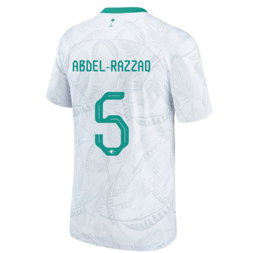 Kandiny Hombre Camiseta Arabia Saudita Lana Abdel Razzaq #5 Blanco 1ª Equipación 22-24 La Camisa Chile