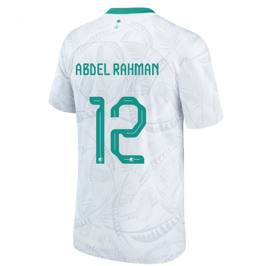Kandiny Hombre Camiseta Arabia Saudita Mona Abdel Rahman #12 Blanco 1ª Equipación 22-24 La Camisa Chile
