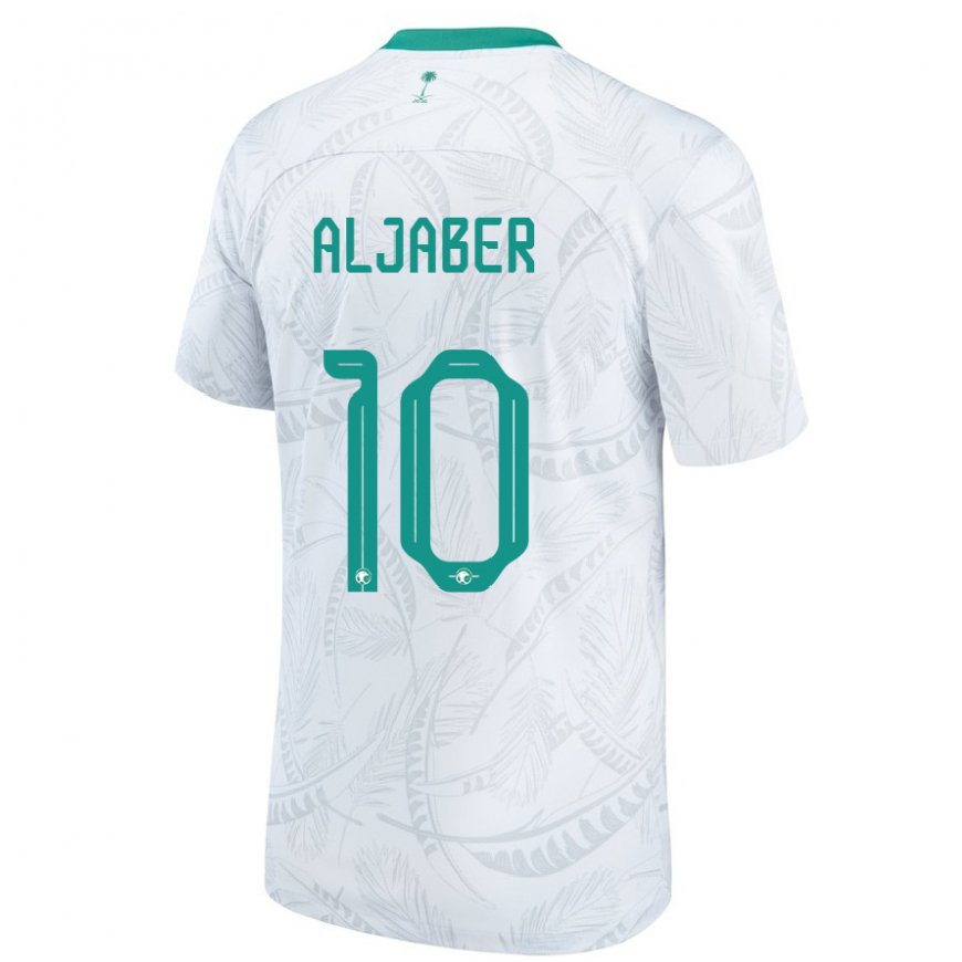 Kandiny Hombre Camiseta Arabia Saudita Yassen Aljaber #10 Blanco 1ª Equipación 22-24 La Camisa Chile