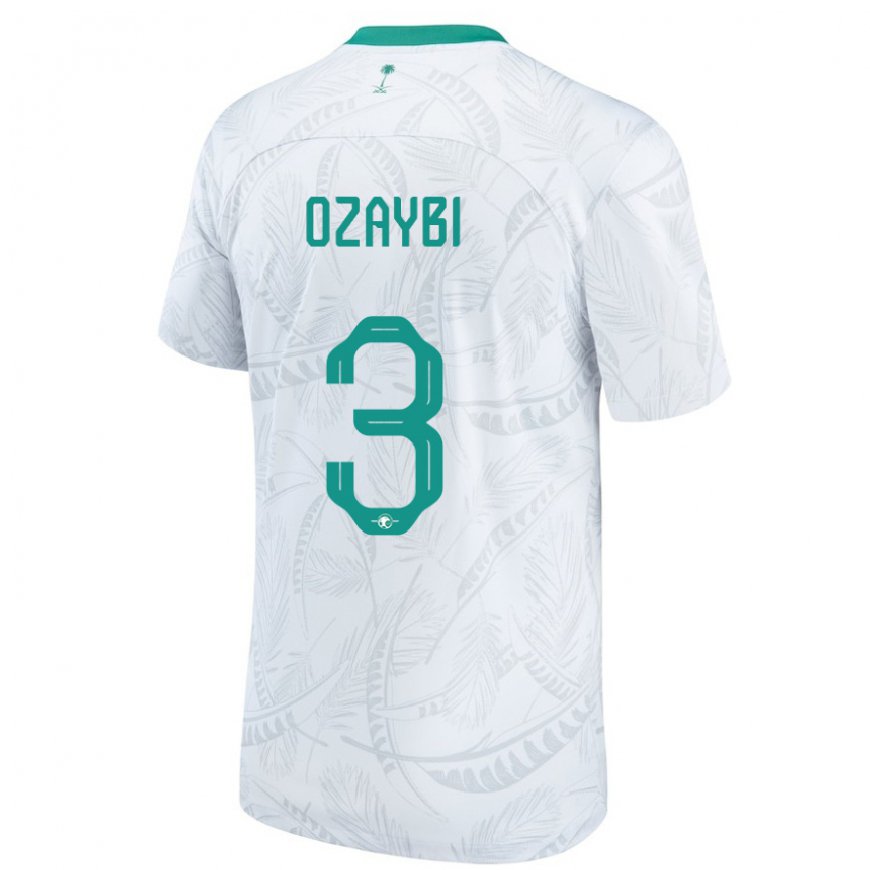 Kandiny Hombre Camiseta Arabia Saudita Raed Ozaybi #3 Blanco 1ª Equipación 22-24 La Camisa Chile
