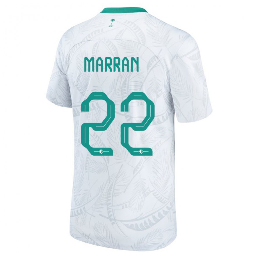 Kandiny Hombre Camiseta Arabia Saudita Mohammed Marran #22 Blanco 1ª Equipación 22-24 La Camisa Chile