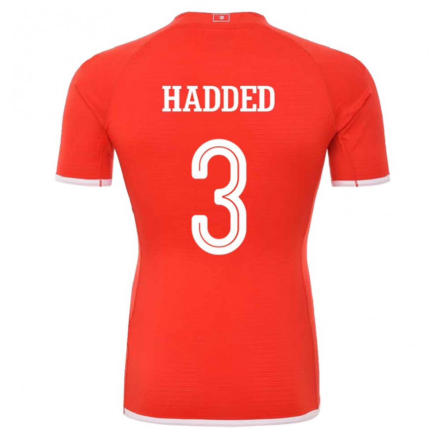 Kandiny Hombre Camiseta Túnez Rayen Hadded #3 Rojo 1ª Equipación 22-24 La Camisa Chile