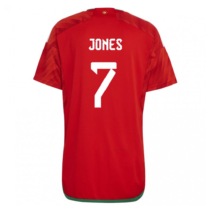 Kandiny Hombre Camiseta Gales Emma Jones #7 Rojo 1ª Equipación 22-24 La Camisa Chile