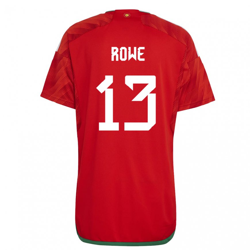 Kandiny Hombre Camiseta Gales Rachel Rowe #13 Rojo 1ª Equipación 22-24 La Camisa Chile
