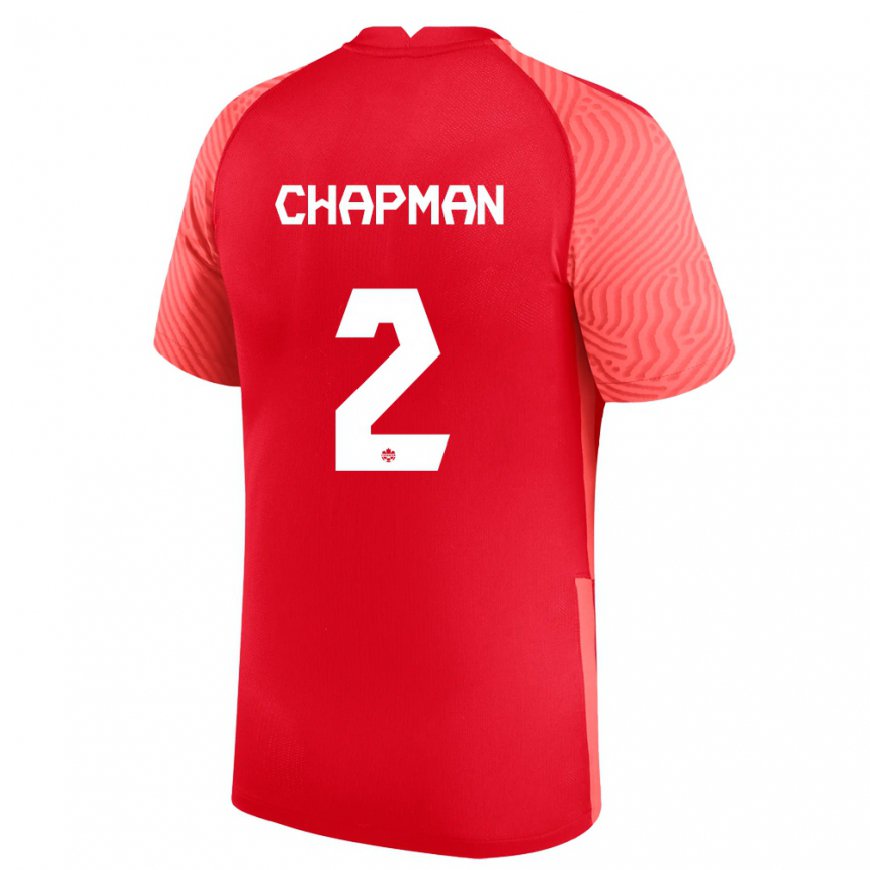 Kandiny Hombre Camiseta Canadá Allysha Chapman #2 Rojo 1ª Equipación 22-24 La Camisa Chile