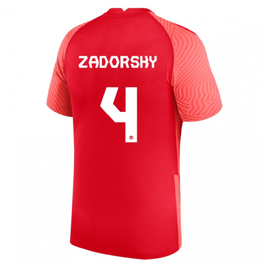 Kandiny Hombre Camiseta Canadá Shelina Zadorsky #4 Rojo 1ª Equipación 22-24 La Camisa Chile