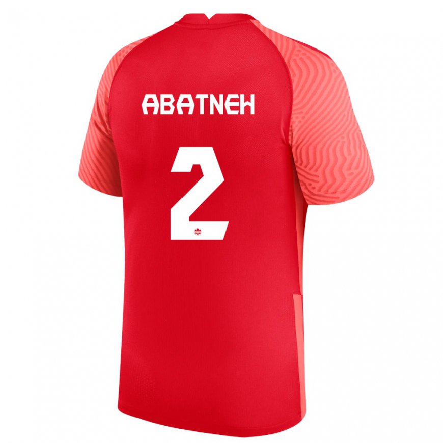 Kandiny Hombre Camiseta Canadá Noah Abatneh #2 Rojo 1ª Equipación 22-24 La Camisa Chile