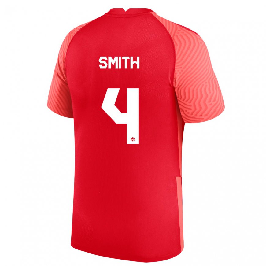 Kandiny Hombre Camiseta Canadá Justin Smith #4 Rojo 1ª Equipación 22-24 La Camisa Chile