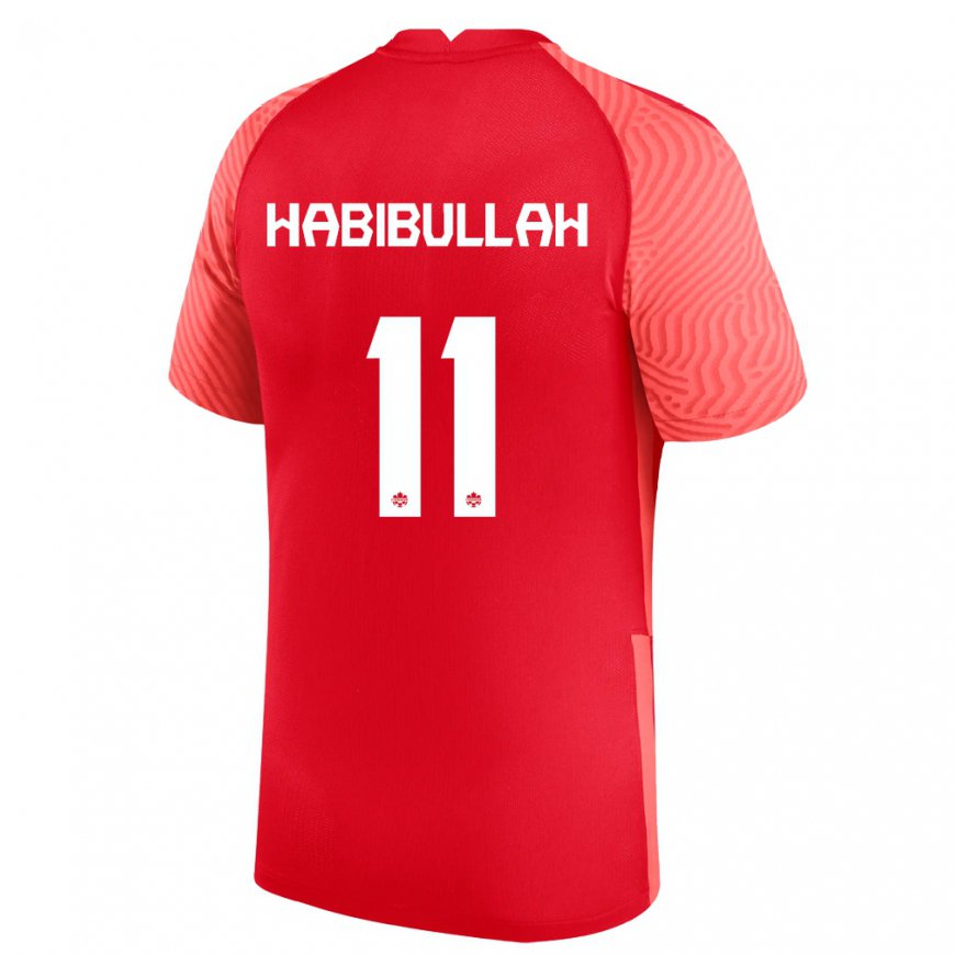 Kandiny Hombre Camiseta Canadá Kamron Habibullah #11 Rojo 1ª Equipación 22-24 La Camisa Chile