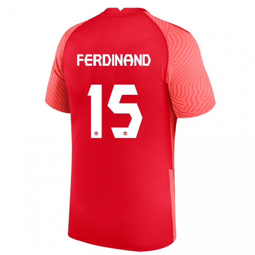 Kandiny Hombre Camiseta Canadá Keesean Ferdinand #15 Rojo 1ª Equipación 22-24 La Camisa Chile