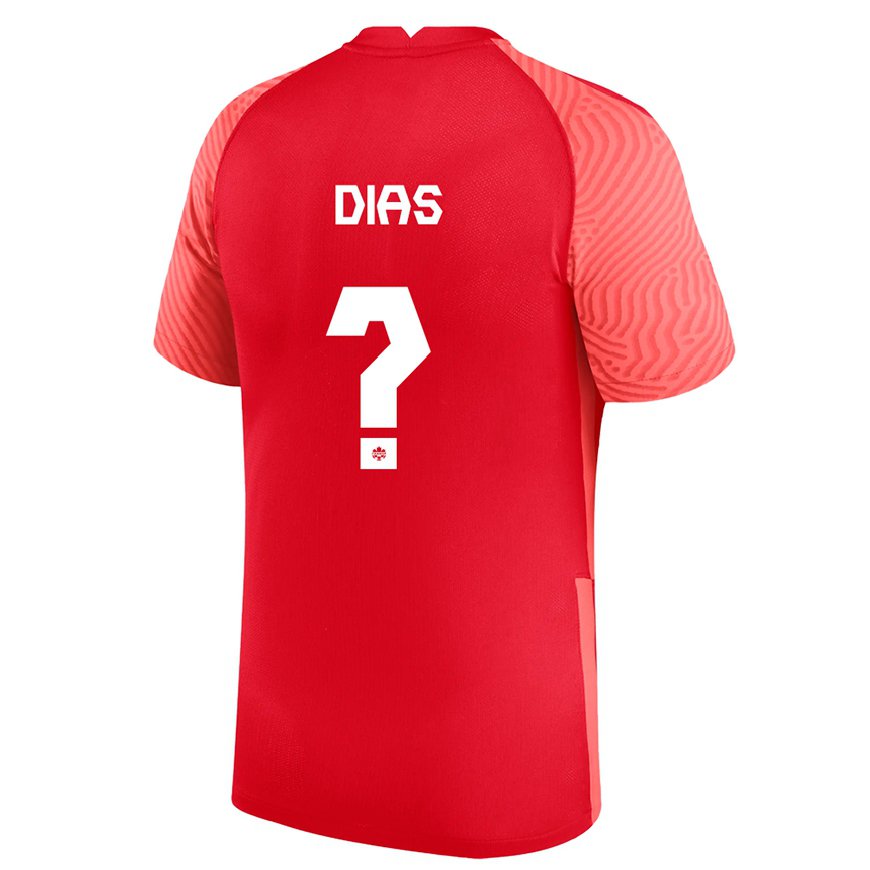 Kandiny Hombre Camiseta Canadá Lucas Dias #0 Rojo 1ª Equipación 22-24 La Camisa Chile