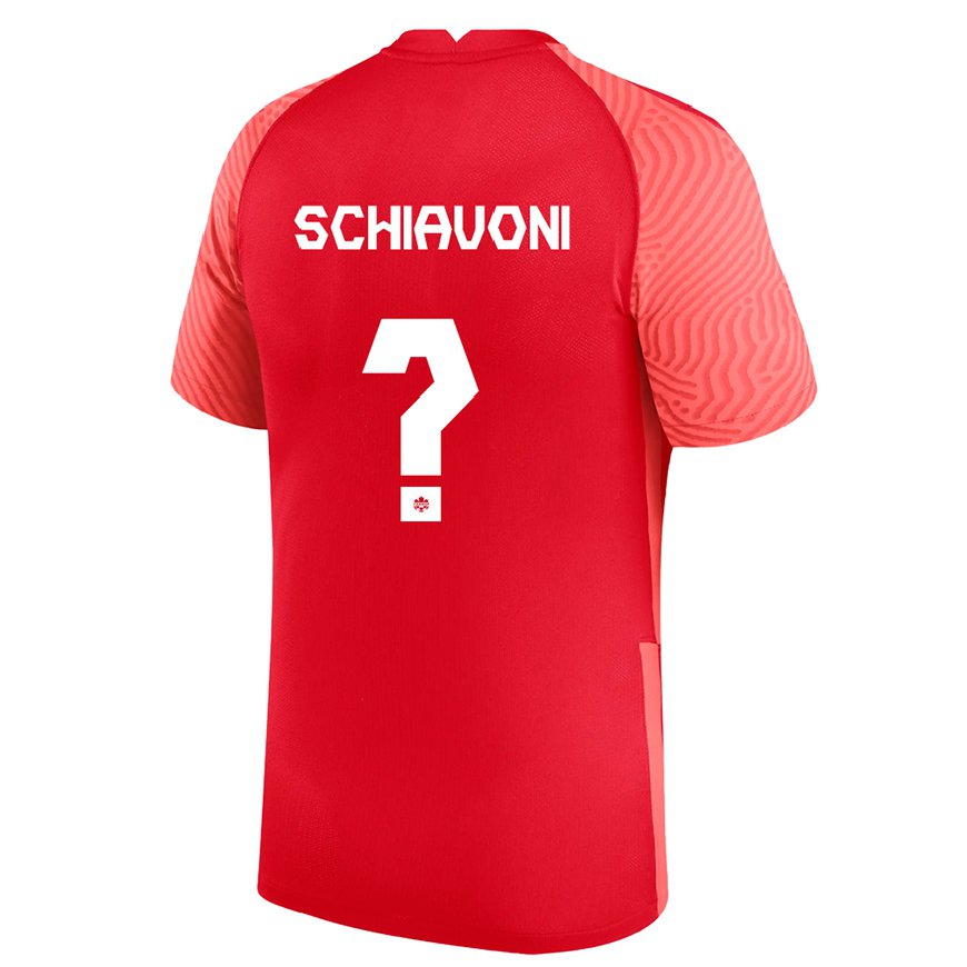 Kandiny Hombre Camiseta Canadá Matteo Schiavoni #0 Rojo 1ª Equipación 22-24 La Camisa Chile
