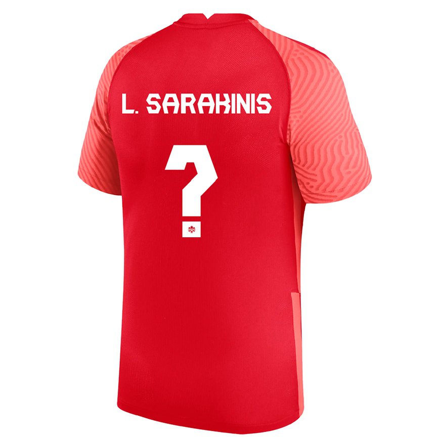 Kandiny Hombre Camiseta Canadá Lucas Sarakinis #0 Rojo 1ª Equipación 22-24 La Camisa Chile