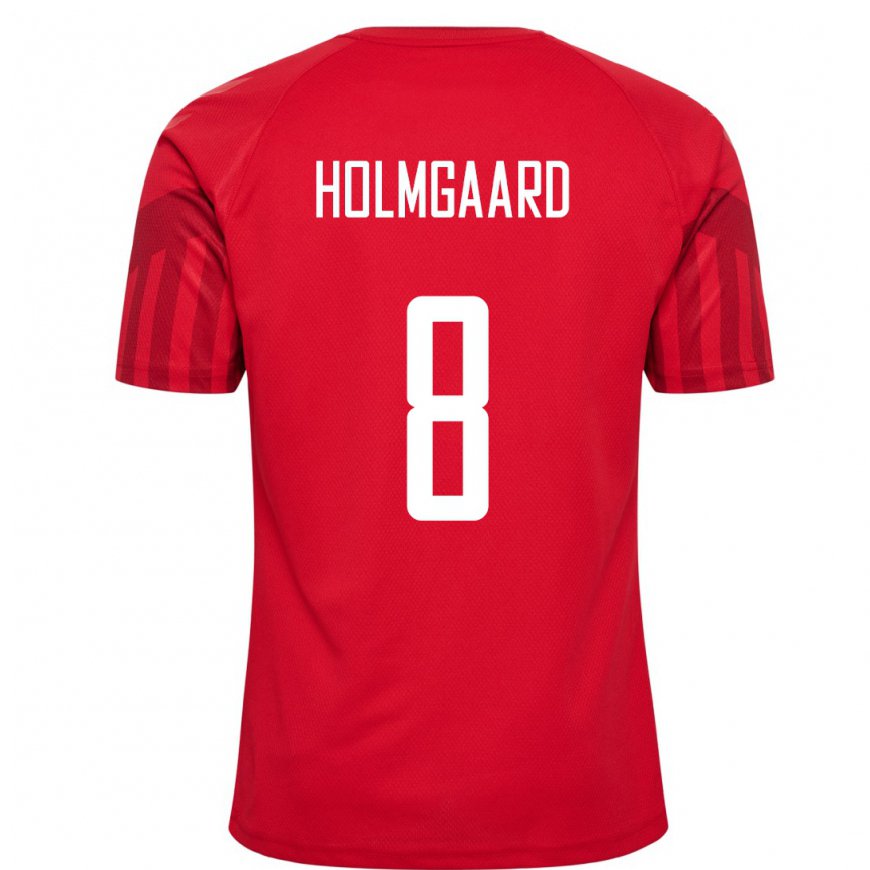 Kandiny Hombre Camiseta Dinamarca Sara Holmgaard #8 Rojo 1ª Equipación 22-24 La Camisa Chile