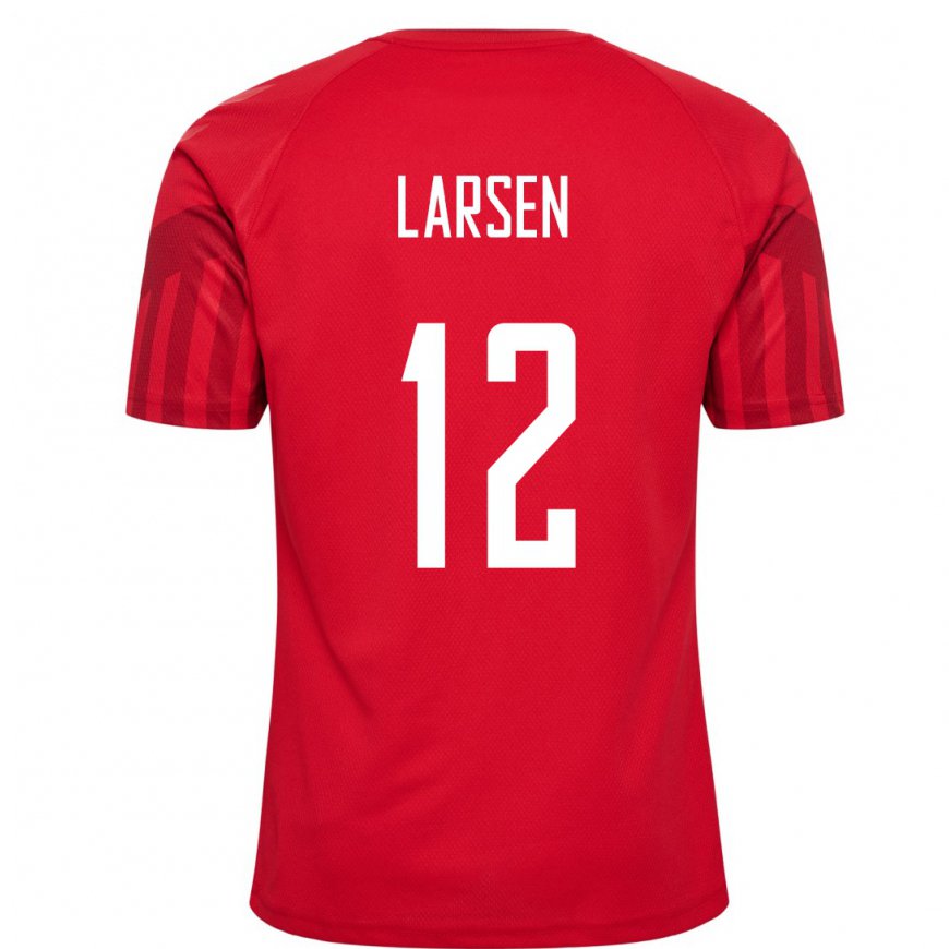 Kandiny Hombre Camiseta Dinamarca Stine Larsen #12 Rojo 1ª Equipación 22-24 La Camisa Chile
