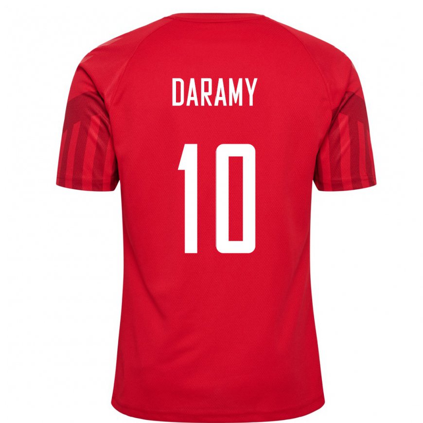 Kandiny Hombre Camiseta Dinamarca Mohamed Daramy #10 Rojo 1ª Equipación 22-24 La Camisa Chile
