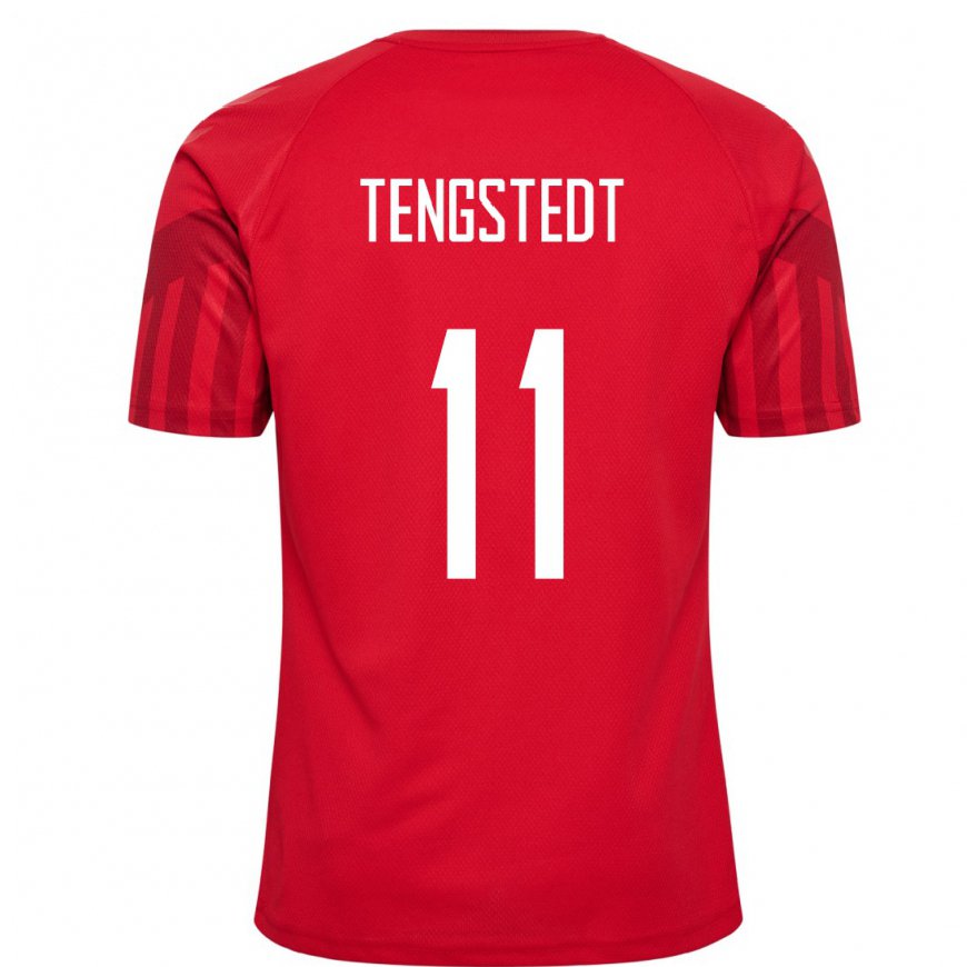 Kandiny Hombre Camiseta Dinamarca Casper Tengstedt #11 Rojo 1ª Equipación 22-24 La Camisa Chile