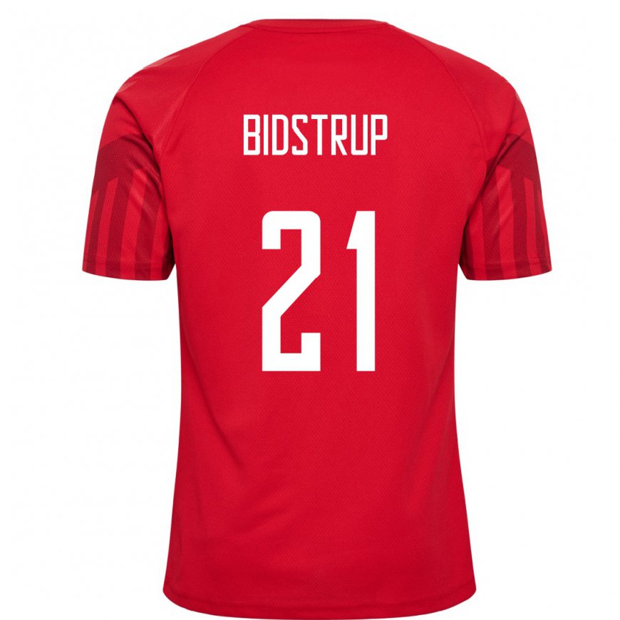 Kandiny Hombre Camiseta Dinamarca Mads Bidstrup #21 Rojo 1ª Equipación 22-24 La Camisa Chile