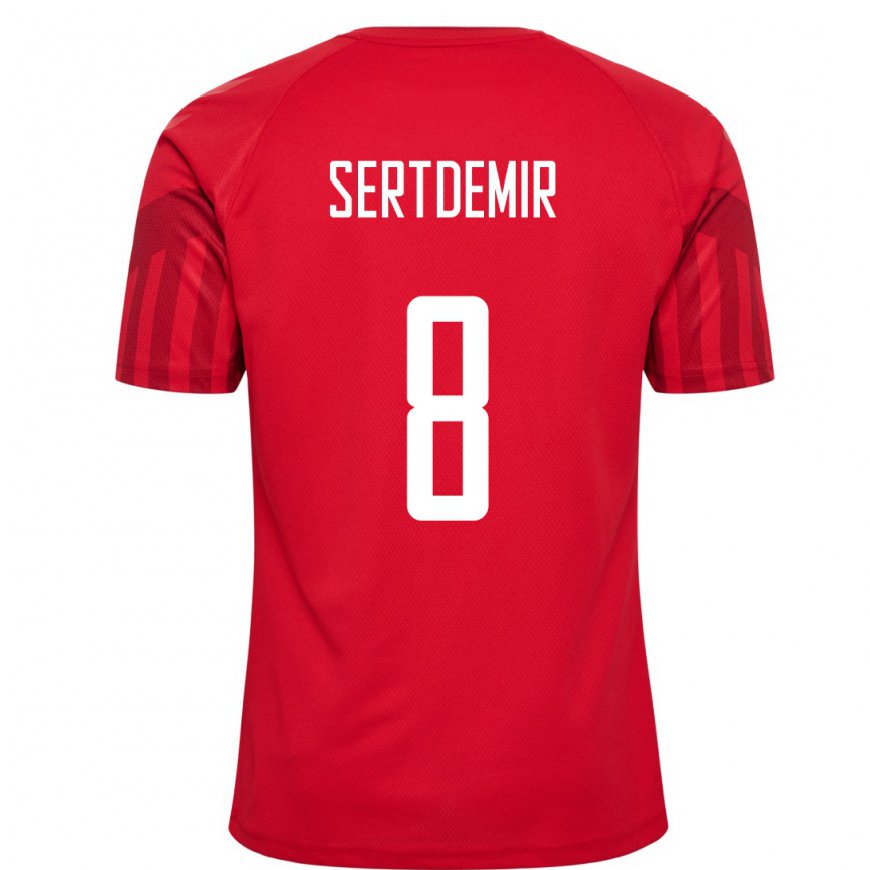 Kandiny Hombre Camiseta Dinamarca Zidan Sertdemir #8 Rojo 1ª Equipación 22-24 La Camisa Chile