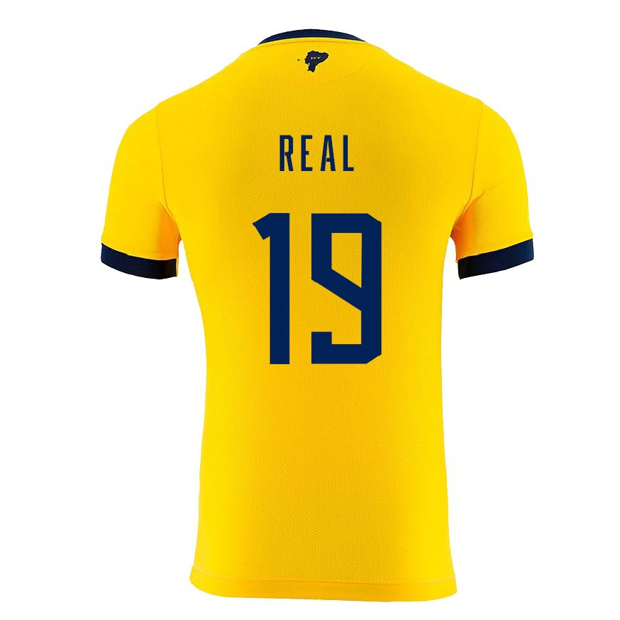 Kandiny Hombre Camiseta Ecuador Kerlly Real #19 Amarillo 1ª Equipación 22-24 La Camisa Chile