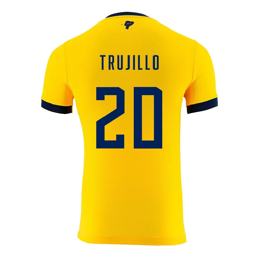 Kandiny Hombre Camiseta Ecuador Isabel Trujillo #20 Amarillo 1ª Equipación 22-24 La Camisa Chile