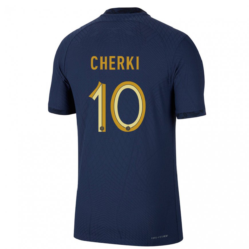 Kandiny Hombre Camiseta Francia Rayan Cherki #10 Azul Marino 1ª Equipación 22-24 La Camisa Chile