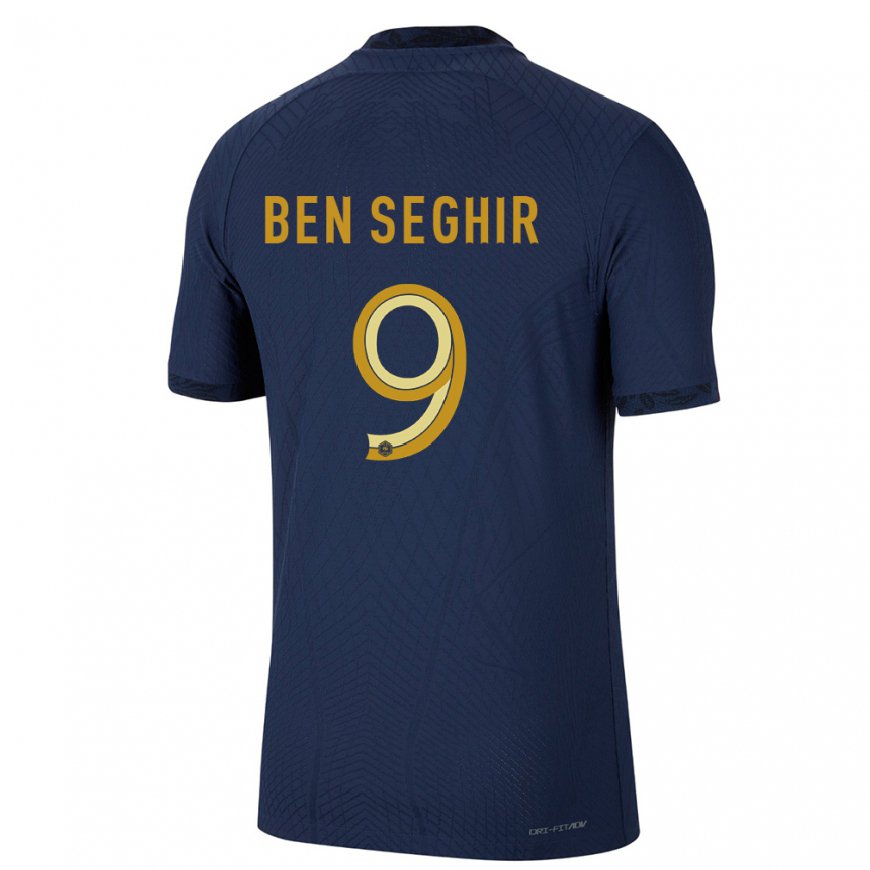 Kandiny Hombre Camiseta Francia Salim Ben Seghir #9 Azul Marino 1ª Equipación 22-24 La Camisa Chile