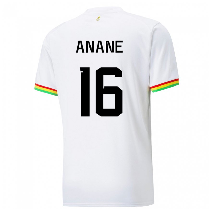 Kandiny Hombre Camiseta Ghana Vincent Anane #16 Blanco 1ª Equipación 22-24 La Camisa Chile