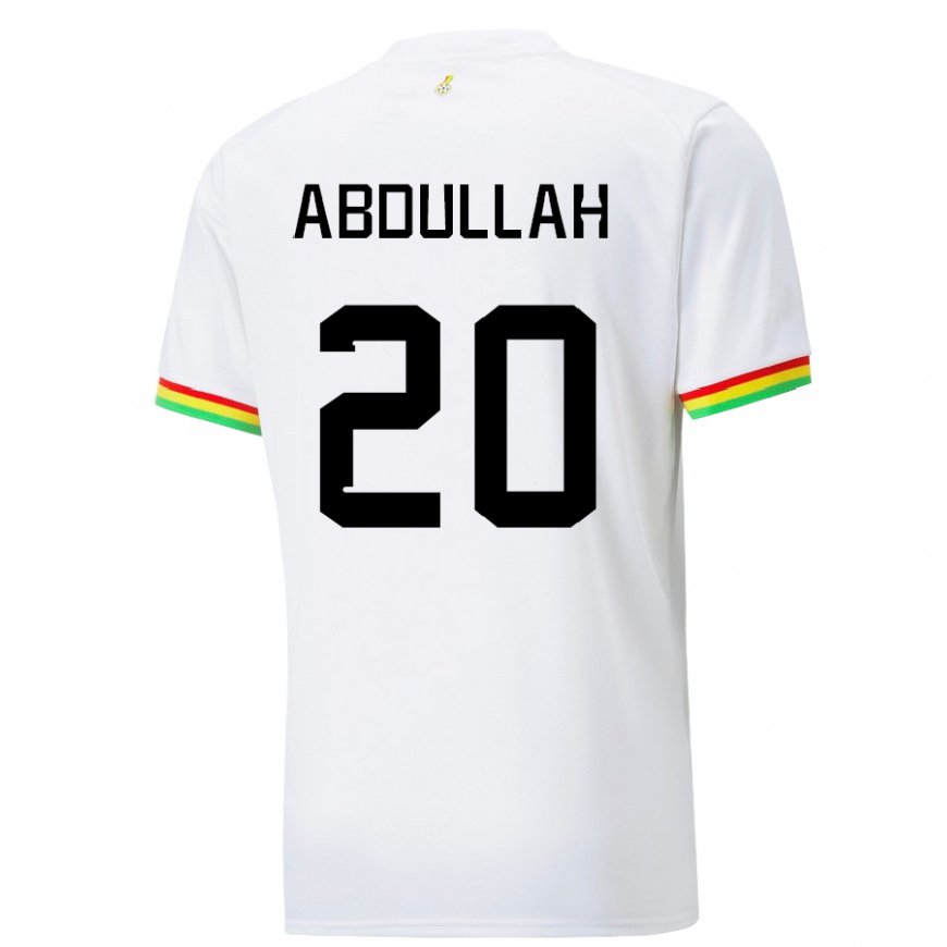Kandiny Hombre Camiseta Ghana Razak Abdullah #20 Blanco 1ª Equipación 22-24 La Camisa Chile