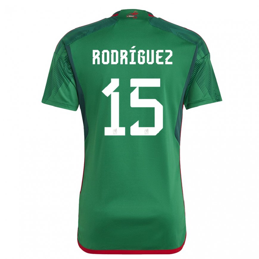 Kandiny Hombre Camiseta México Jorge Rodriguez #15 Verde 1ª Equipación 22-24 La Camisa Chile