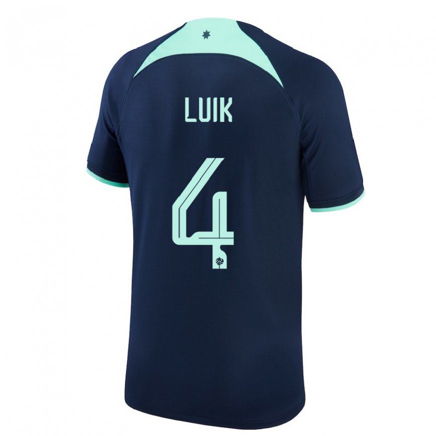 Kandiny Hombre Camiseta Australia Aivi Luik #4 Azul Oscuro 2ª Equipación 22-24 La Camisa Chile