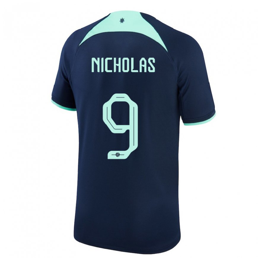 Kandiny Hombre Camiseta Australia Nicholas Dagostino #9 Azul Oscuro 2ª Equipación 22-24 La Camisa Chile