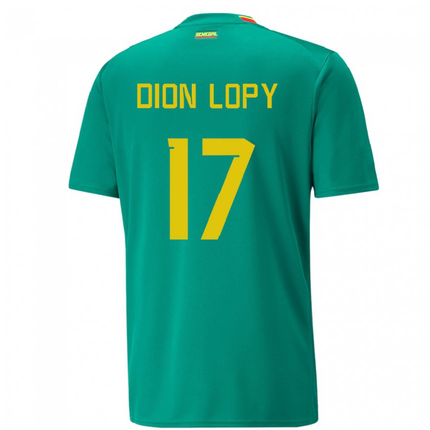 Kandiny Hombre Camiseta Senegal Dion Lopy #17 Verde 2ª Equipación 22-24 La Camisa Chile