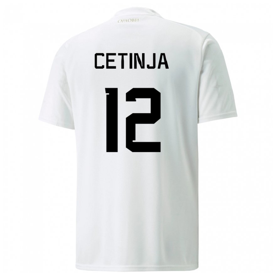 Kandiny Hombre Camiseta Serbia Sara Cetinja #12 Blanco 2ª Equipación 22-24 La Camisa Chile