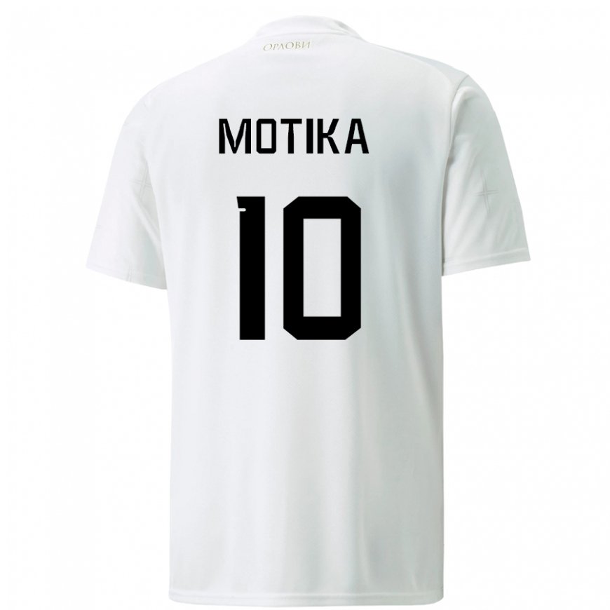 Kandiny Hombre Camiseta Serbia Nemanja Motika #10 Blanco 2ª Equipación 22-24 La Camisa Chile